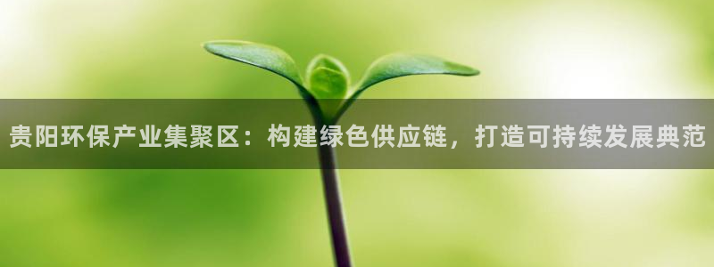 杏耀代理主管qq：贵阳环保产业集聚区：构建绿色供应链，打造可